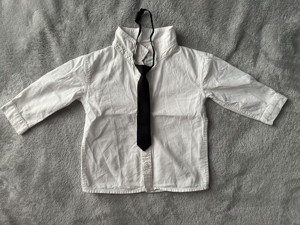 Zestaw elegancki koszula, spodnie, krawat, rozmiar 74, H&M