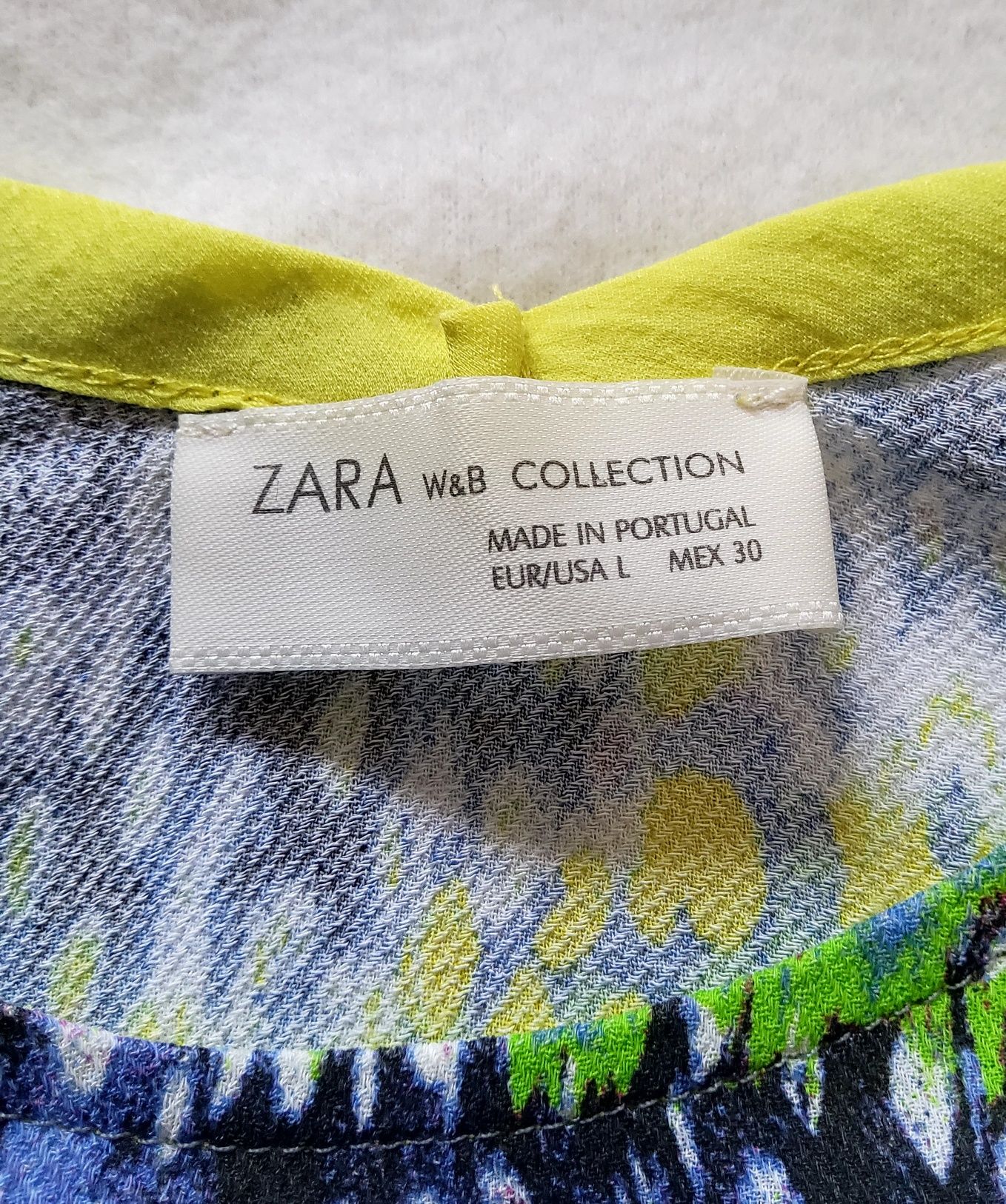 Zara - W&B Collection - kolorowa bluzka na ramiączkach z wiskozy