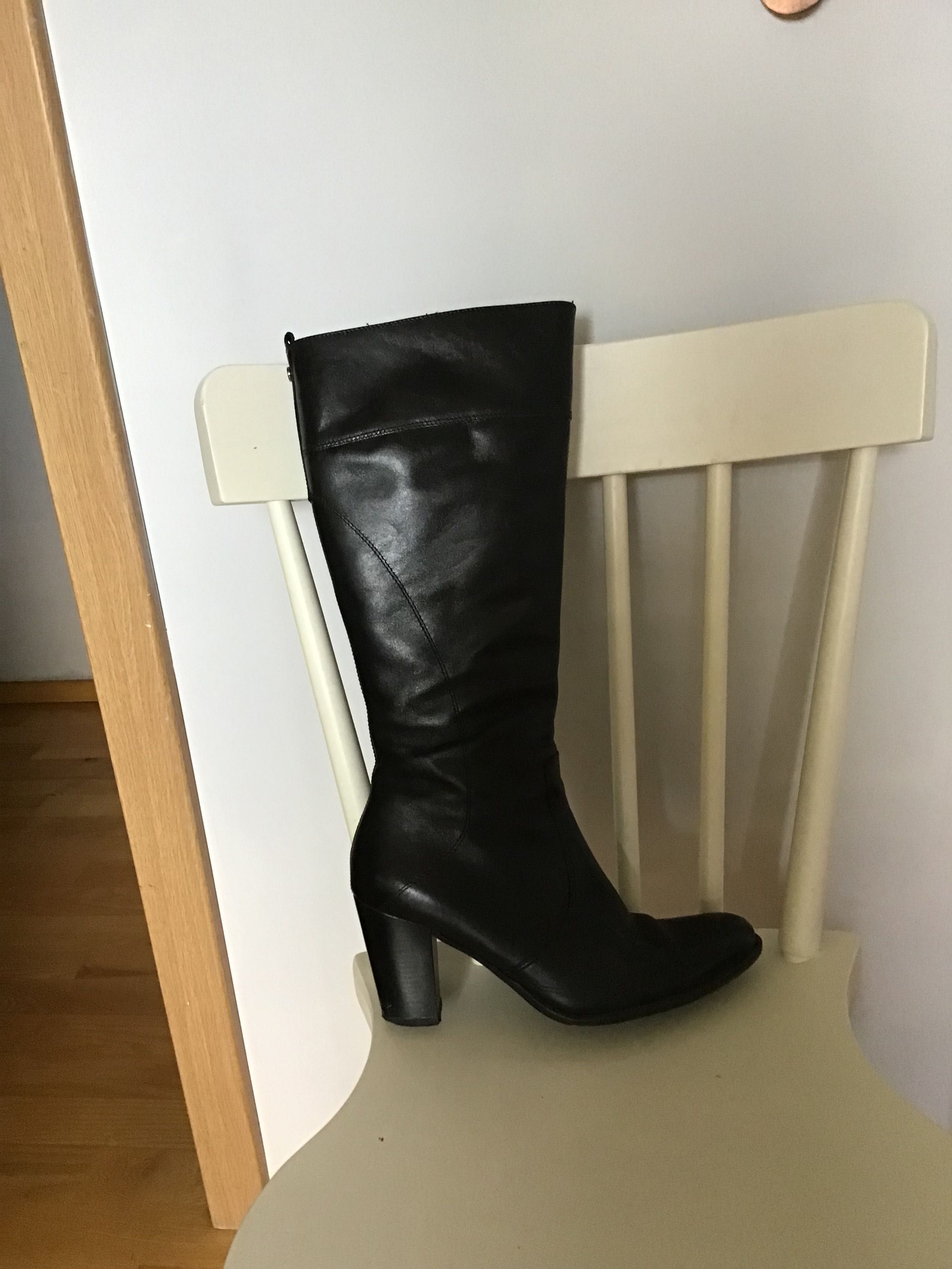 Kozaki czarne skórzane