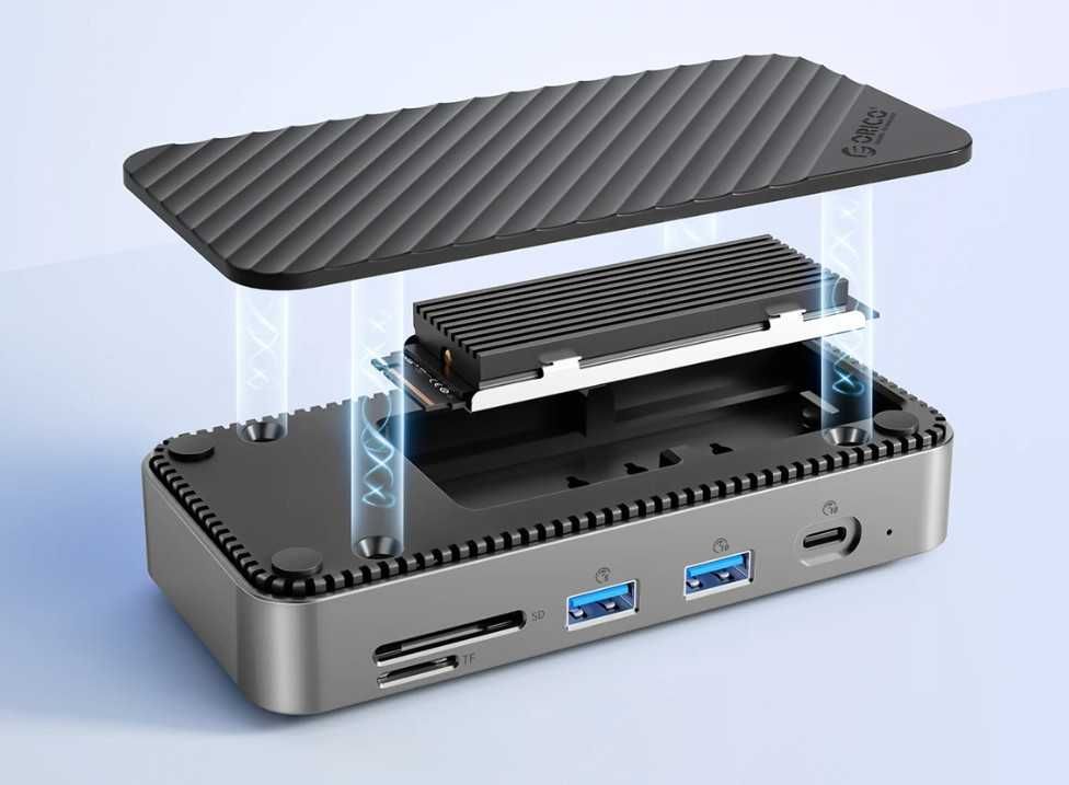 Док станция USB-С Hub Orico DPM2P9-V1 10-IN-1 HDMI 4K60Hz SD&TF RJ45
