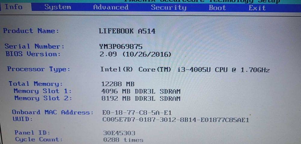 Laptop FUJITSU A514