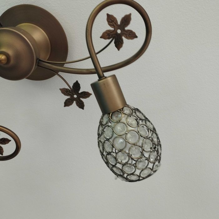 2 x Lampa Sufitowa Żyrandol Kryształowa Swarovski, mosiądz+ 2x kinkiet