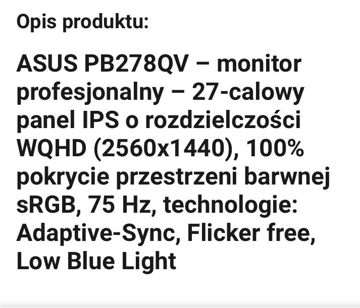 Monitor ASUS jak nowy