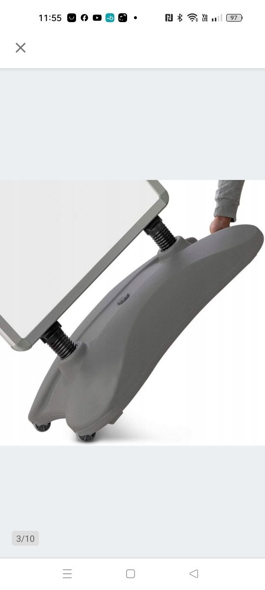 Stojak reklamowy, srebrny, 635 x 1150 x 350 mm