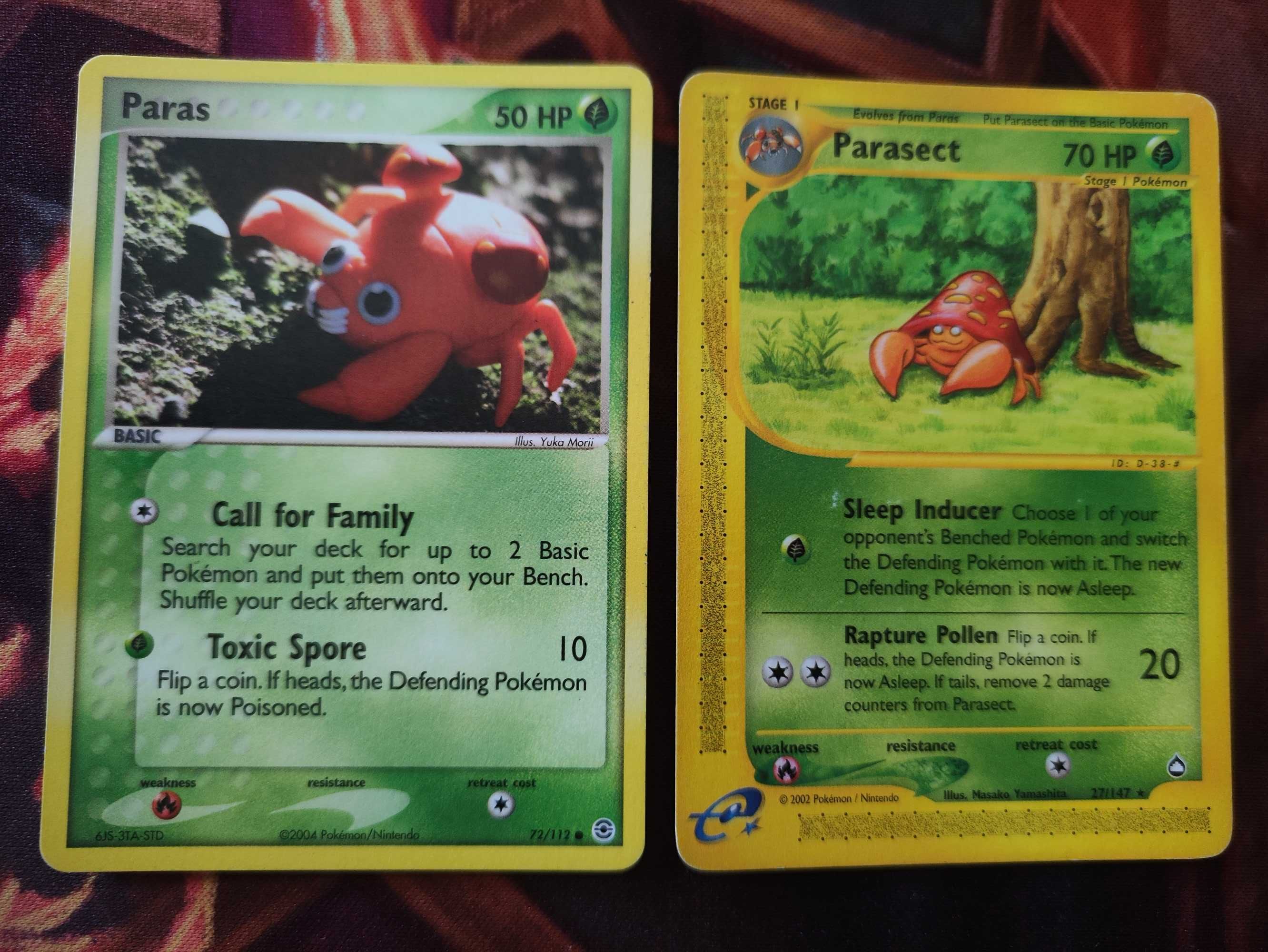 Paras e Parasect Cartas Pokemon