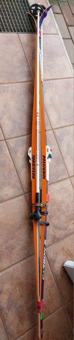 Narty biegowe Rossignol 200 cm z wiązaniami+ kije 135 cm