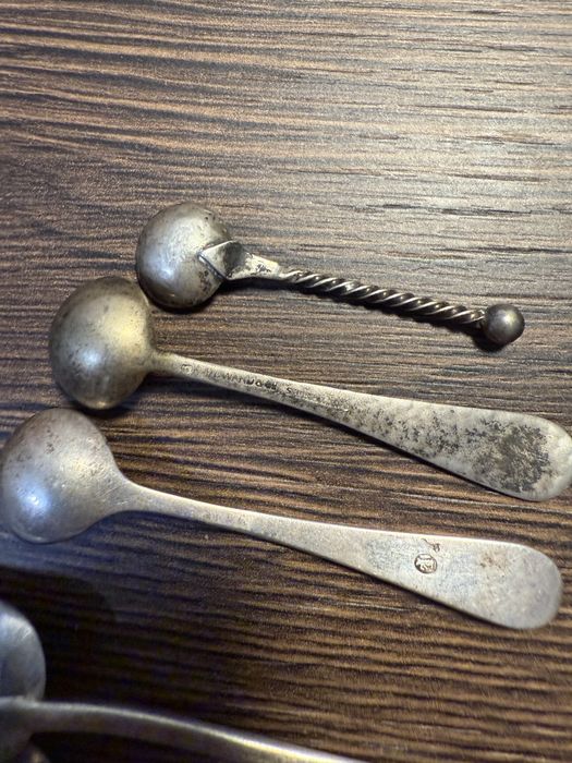 Lyzeczki do przypraw soli srebro francja niemcy austria anglia xix w