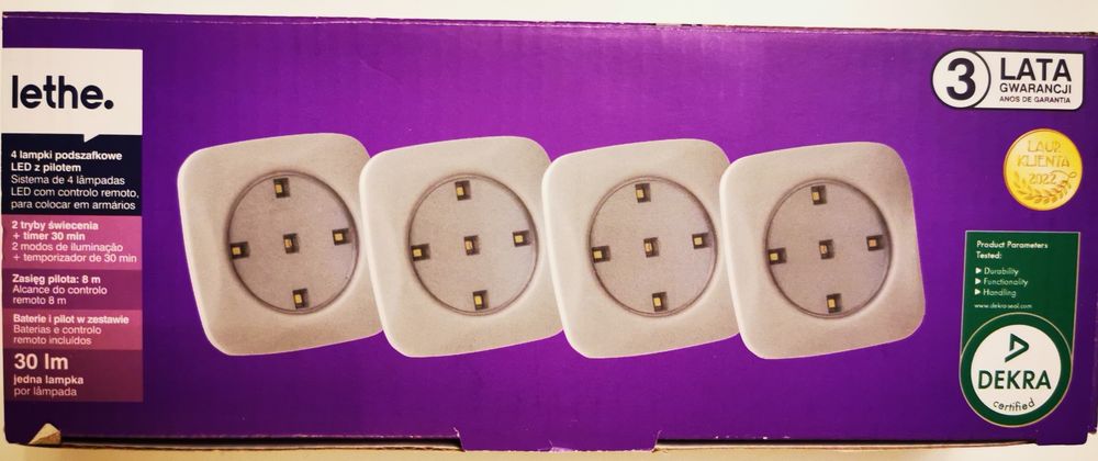 NOWE 4 Lampki podszafkowe LED z pilotem. lethe.