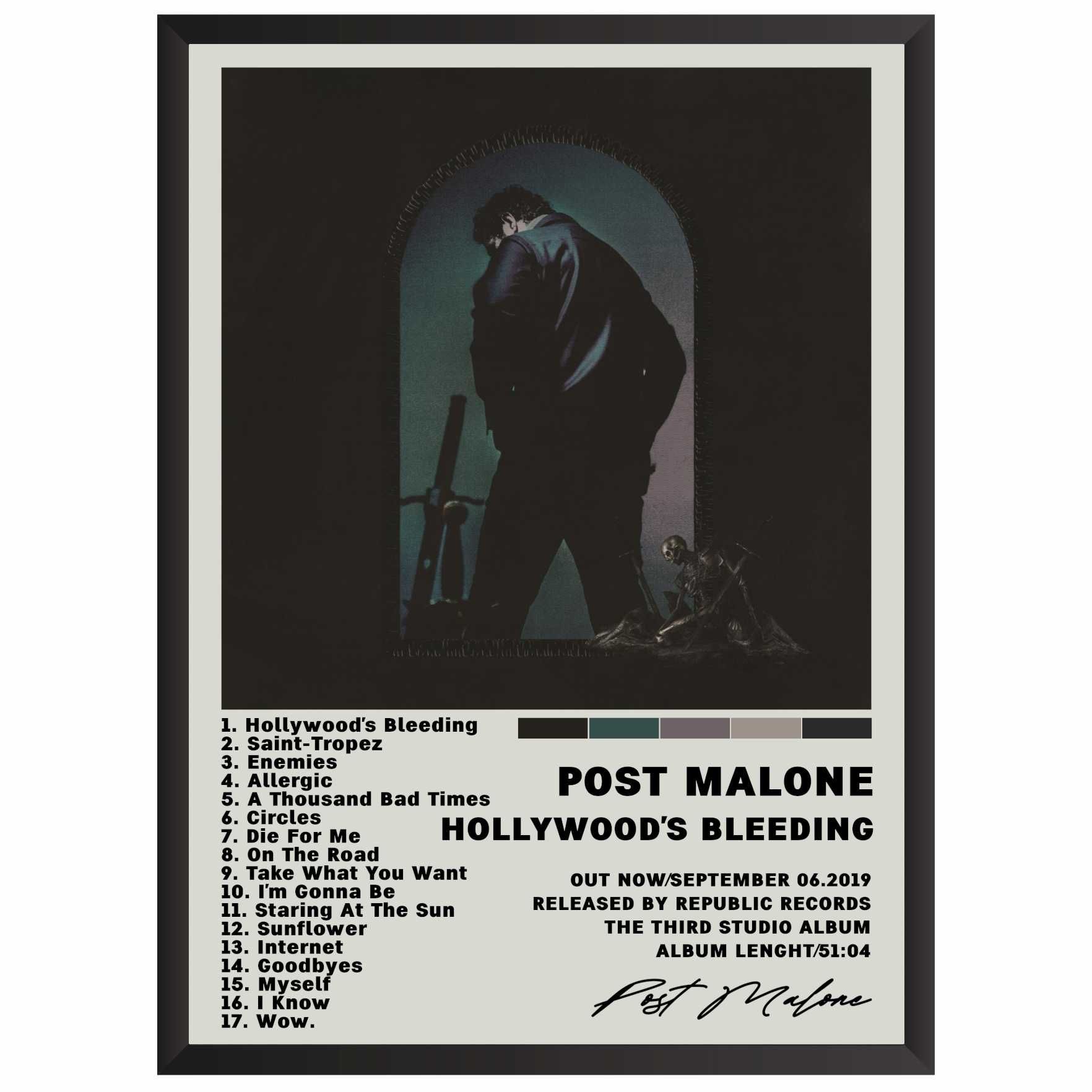 Post Malone Hollywoos's Bleeding Plakat Obraz z albumem prezent