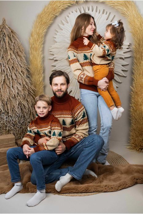 Новорічні светри Family Look, Сімейні Дитячі, Жіночі, Чоловічі, вовна