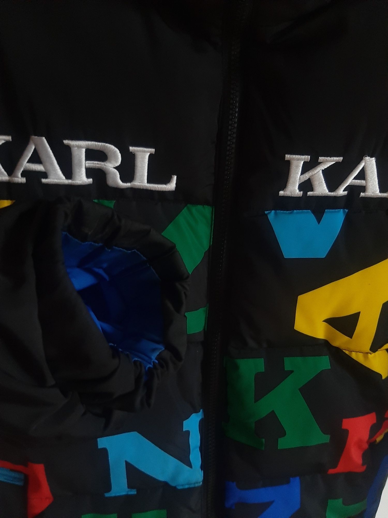 Kurtka Karl Kani zimowa ocieplana dwustrona gruba kolorowa S