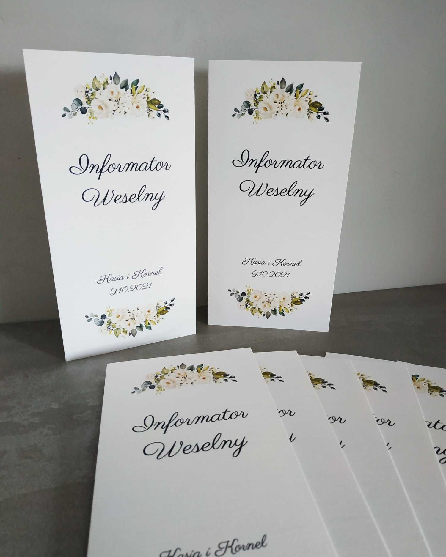 Informator weselny regulamin wesela menu ślub plan wesela harmonogram