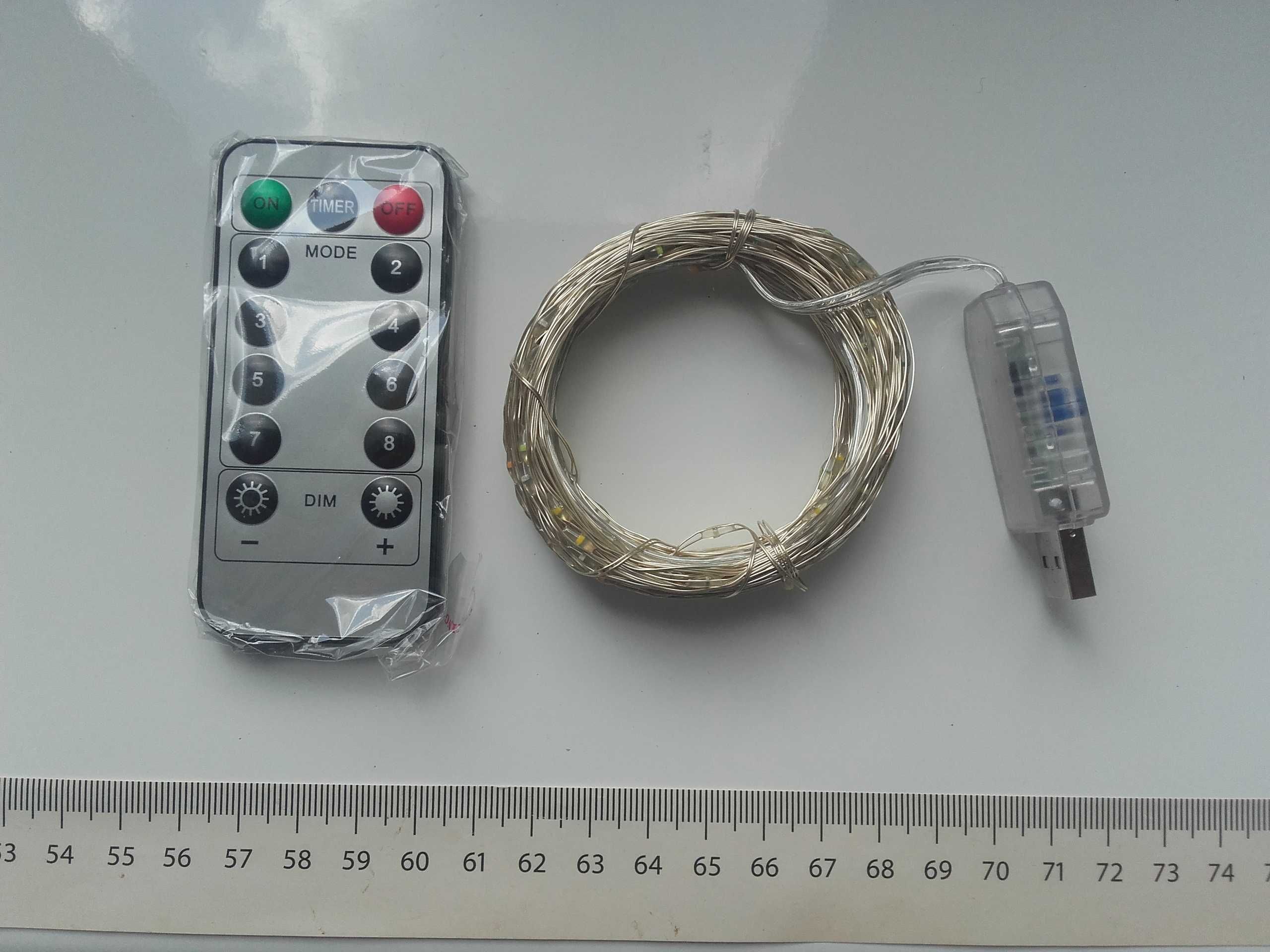 Dekoracyjne malutkie lampki USB z różnym mruganiem 20m z pilotem przyc