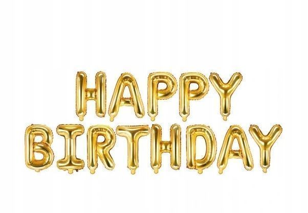 balon happy birthday złoty dream fly