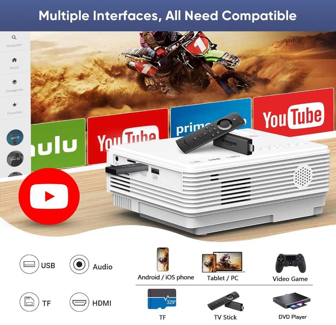Projektor lcd akatuo xr31 fullhd wifi bluetooth zoom usb 200''