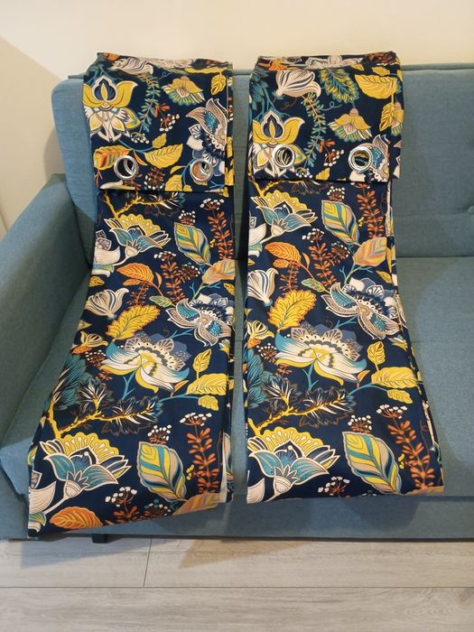 Zasłony X2 ze srebrnymi przelotkami