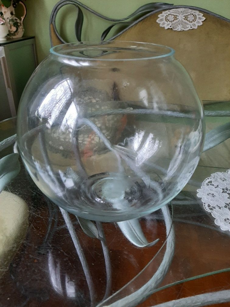 Ваза -аквариум, блюдо из стекла