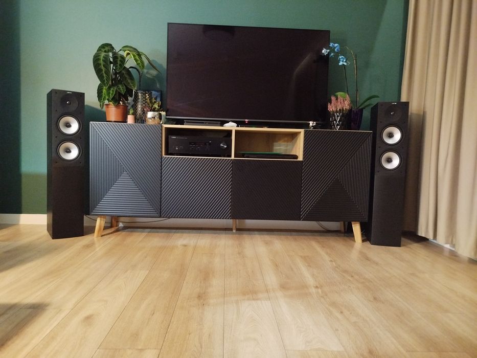 Amplituner wzmacniacz Yamaha R-S202D Czarny + głośniki Jamo