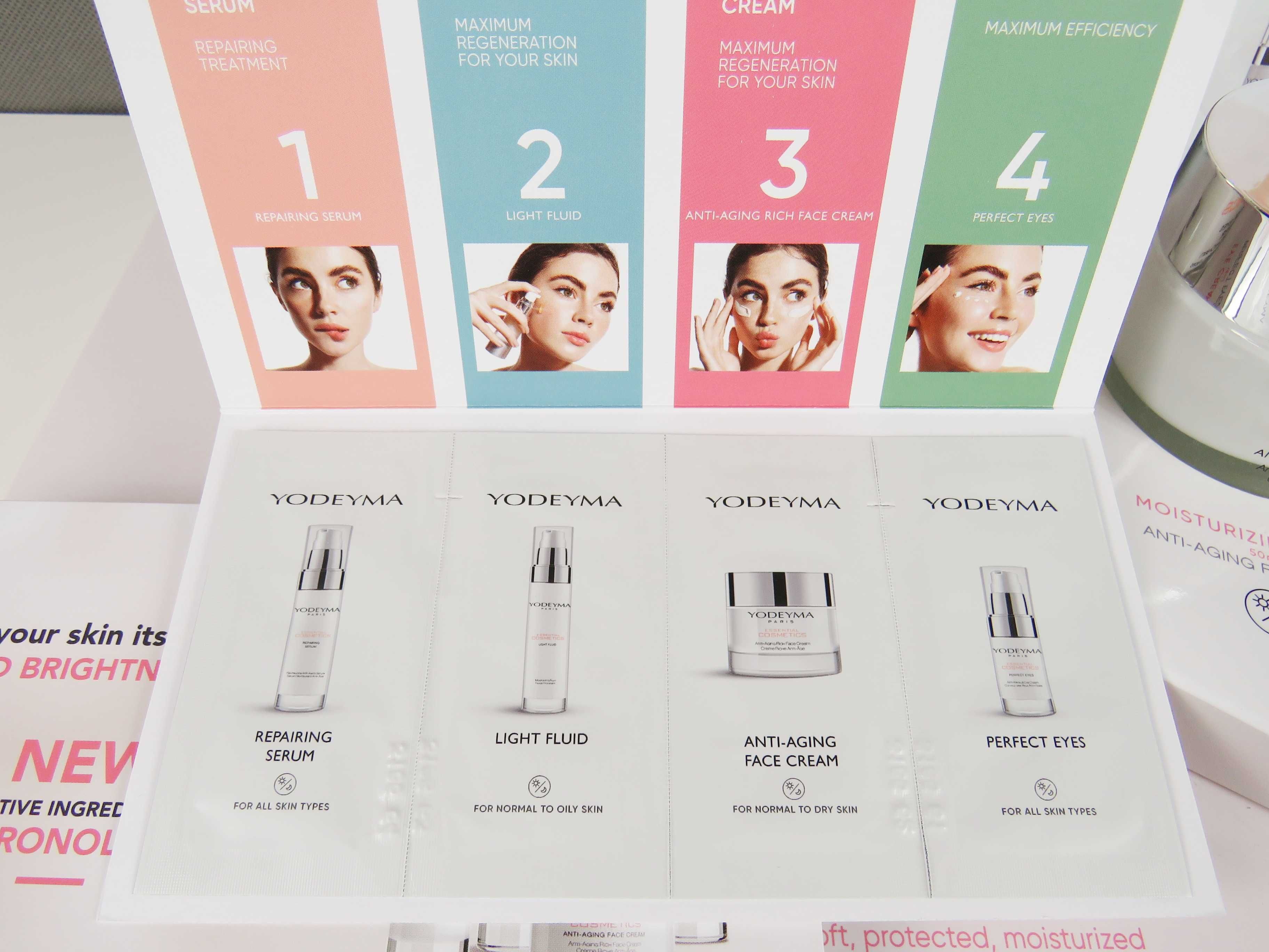 Yodeyma krem przeciwzmarszczkowy + krem pod oczy + serum + fluid