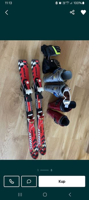 Narty dziecięce 100cm + buty narciarskie