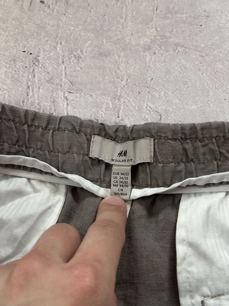 H&m linen men’s pants old money чоловічі легкі штани льон
