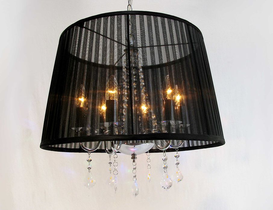 ~* Lampa wisząca * czarna kryształki III * ~