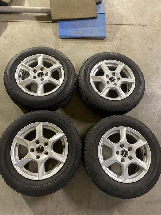 Całe koła borbet zimowe 15” 6jx15h2 et43 5x112 kpl z oponami goodyear