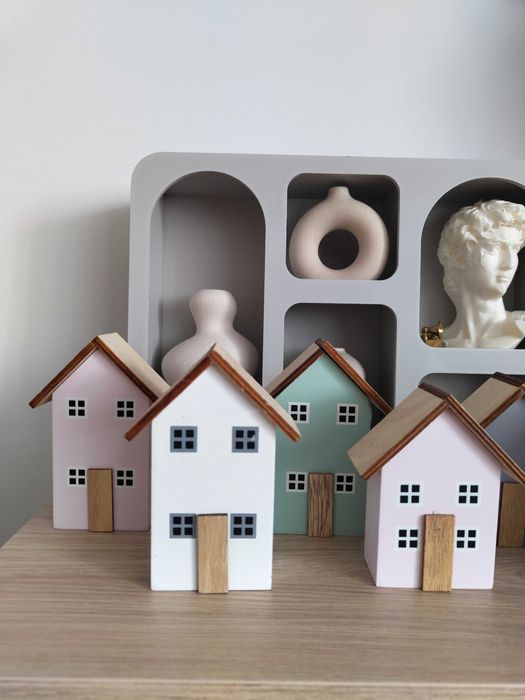 Domek Kamieniczka drewniane pastelowe