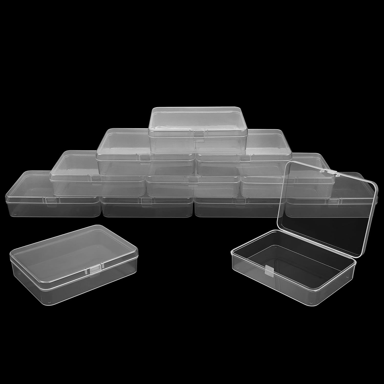 Lekkie Przezroczyste pojemniki pudełka do przechowywania 9x6x3cm 12szt