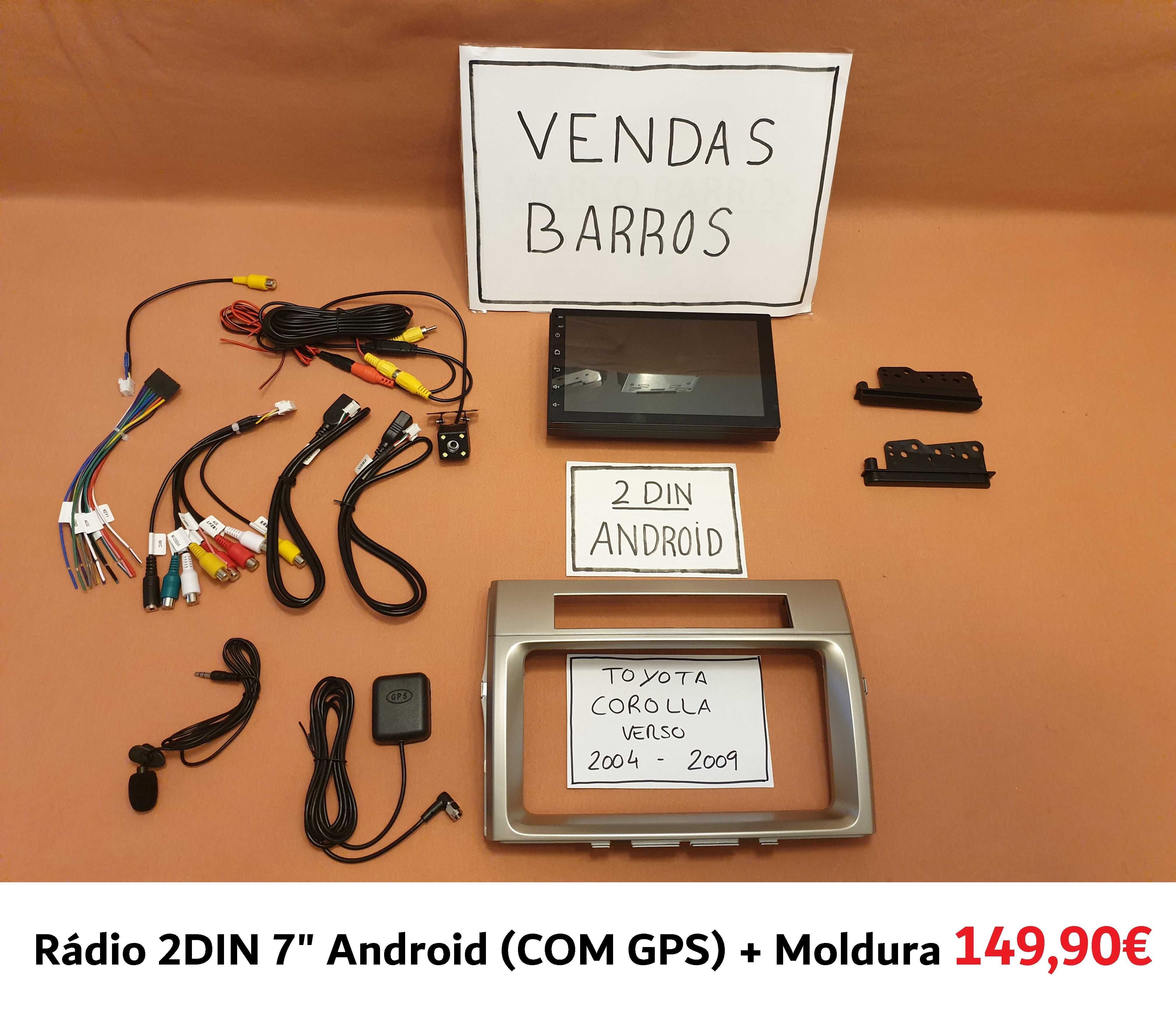 (NOVO) Rádio 2DIN • Toyota • Verso • Corolla Verso • Android [4+32GB]