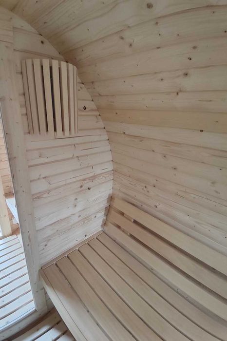 Sauna ogrodowa beczka zewnętrzna 250cm. Zestaw akcesoriów Gratis