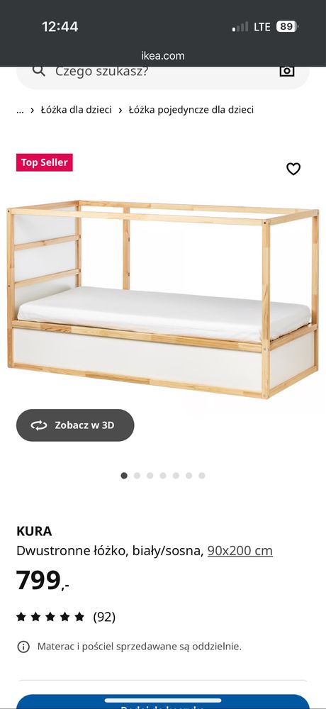 Sprzedam łóżko dziecięce IKEA KURA
