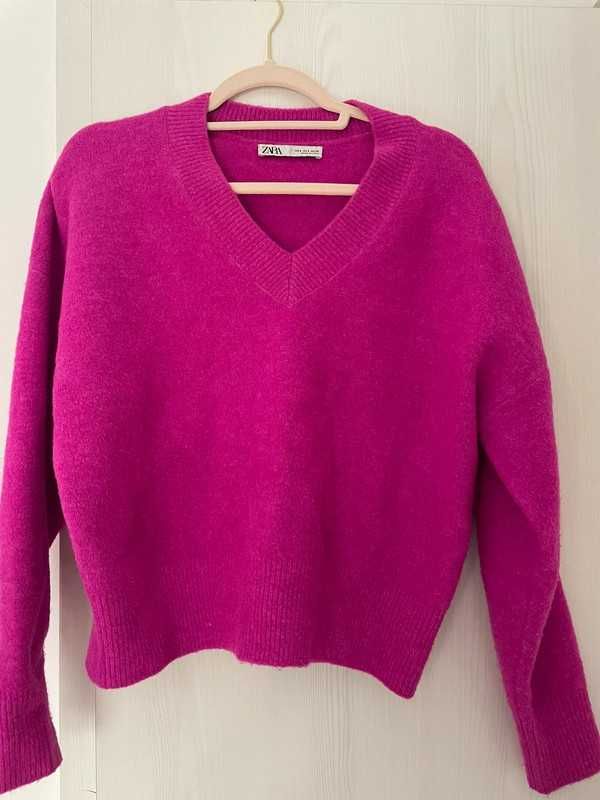 sweter różowy Zara S 36 sweterek