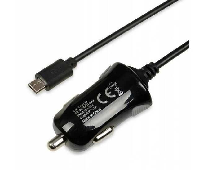 NOWA Ładowarka Samochodowa Zasilacz Skręcany kabel micro USB B iBOX