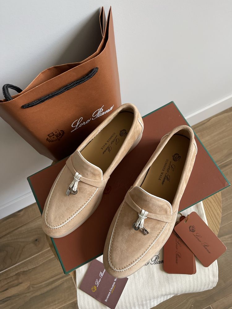 Женские бежевые лоферы лоро пиана loro piana наличие