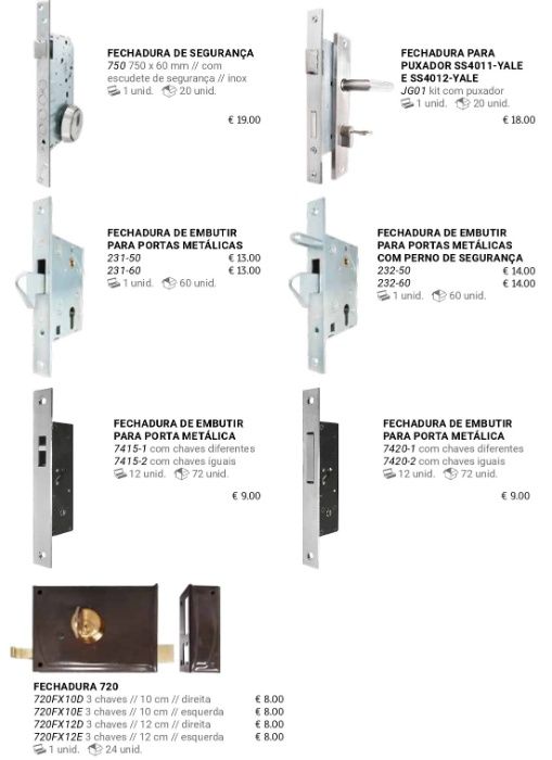 Fechadura para porta , caixa correio,contador ,vidro,