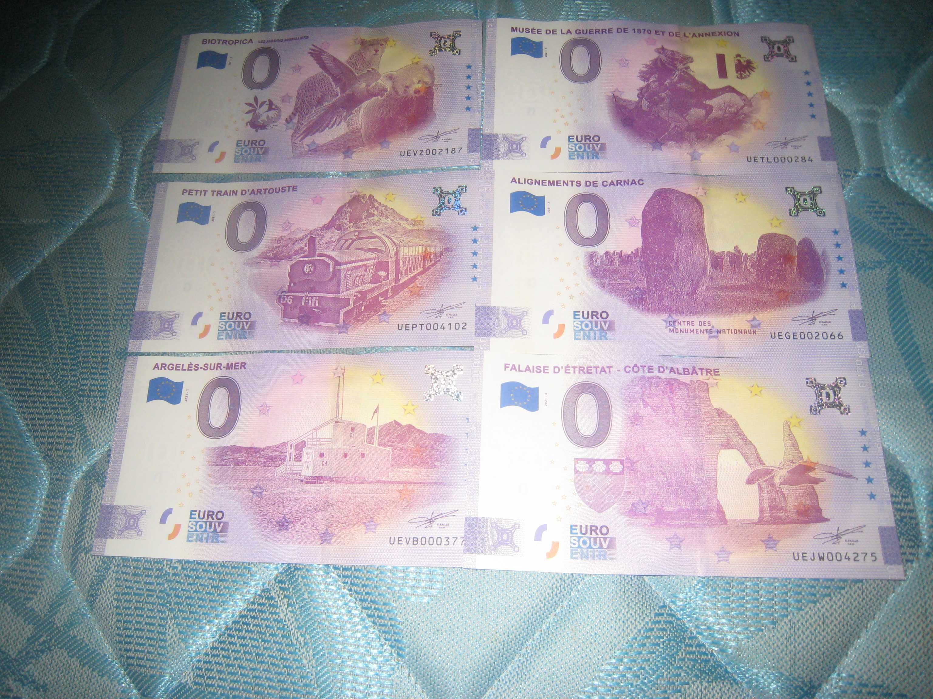 notas de 0 euros de varios paises-lote 3