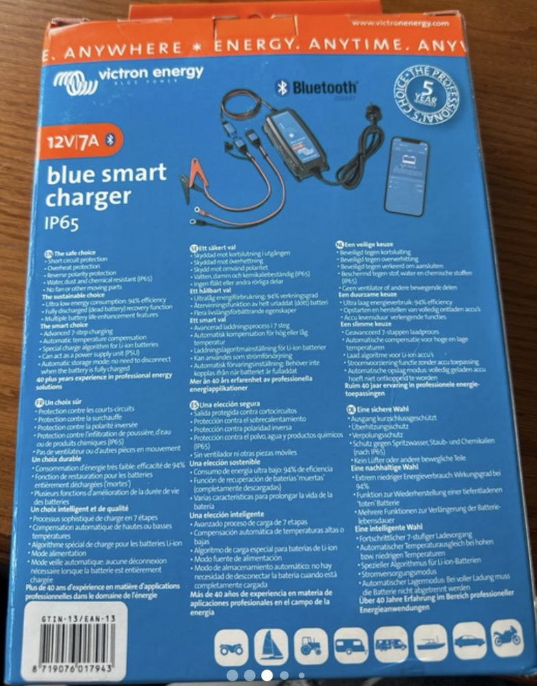 Ładowarka Victron Blue Smart 12V 7A IP65 Bluetooth BS12/7