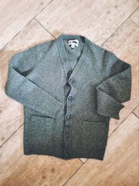 Damski sweter z długim rękawem ciemnozielony 100% wełny rozmiar S M&S