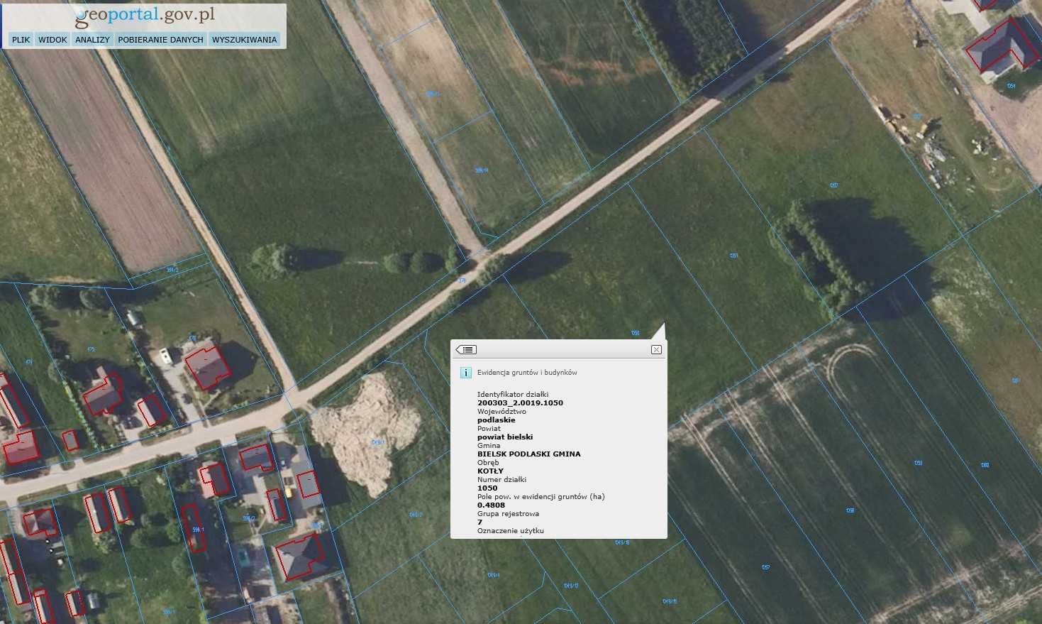 Działka z warunkami zabudowy, Kotły, pow. 0,48ha, lub 1/2 o pow. 0,24