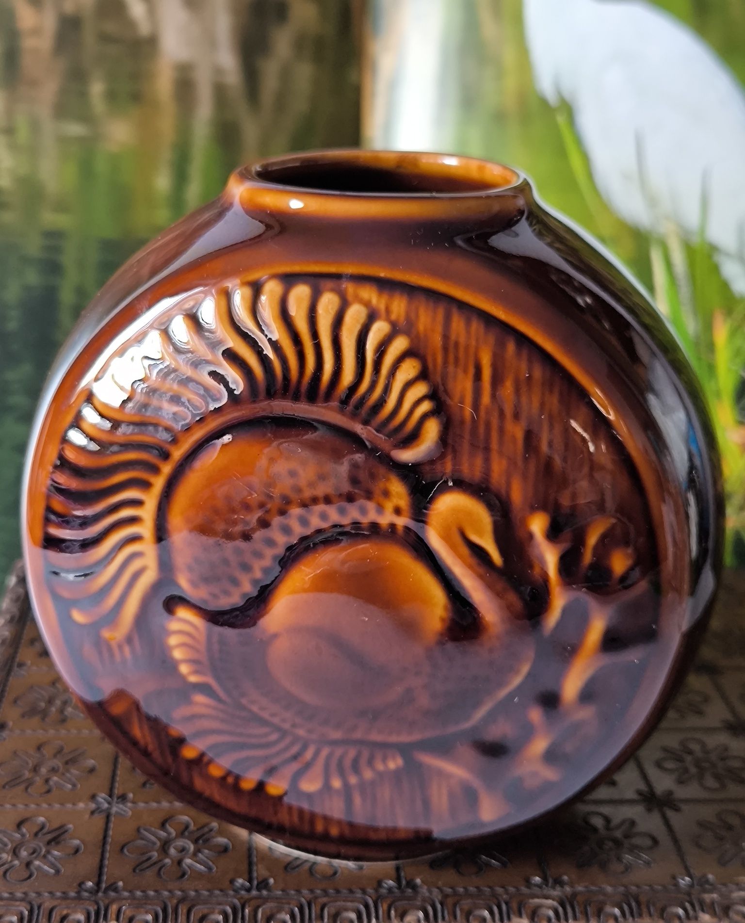 Wazon Pruszków ptaki piękny stary porcelit
