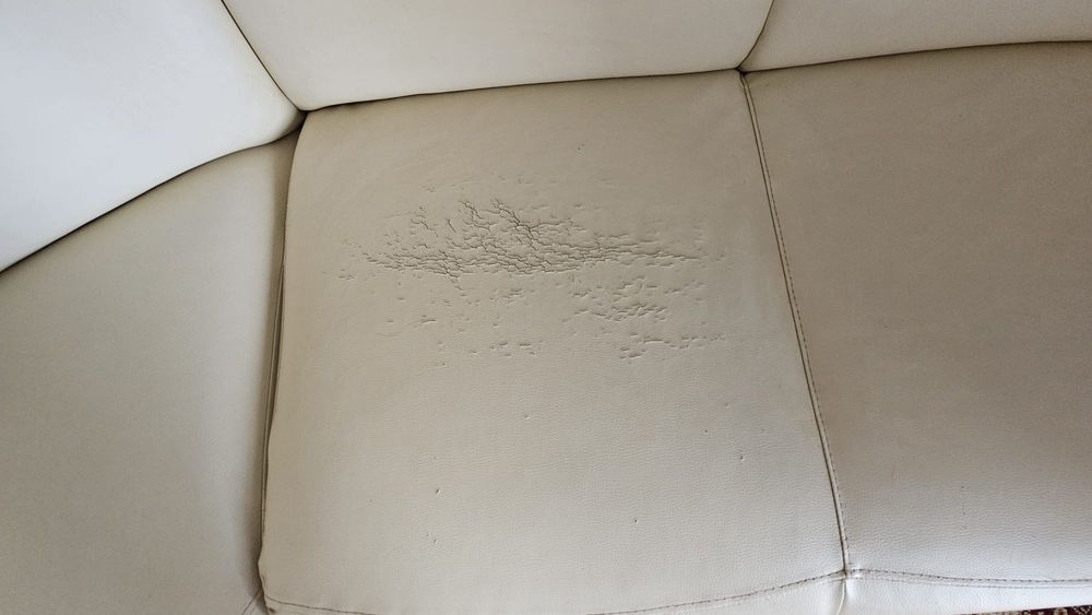 Sofa de canto em pele 6 lugares branco