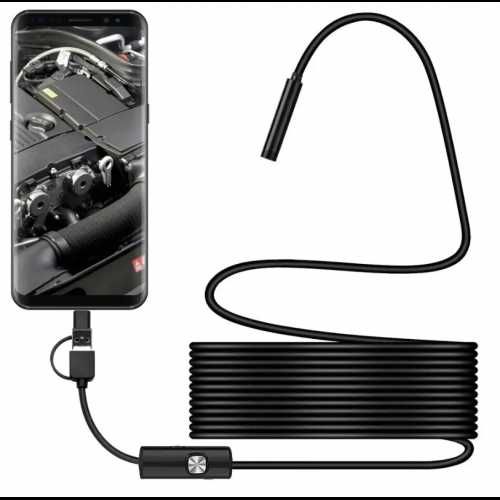 Камера эндоскоп с кабелем на 5 метров 7 мм USB/micro USB/ Type-C