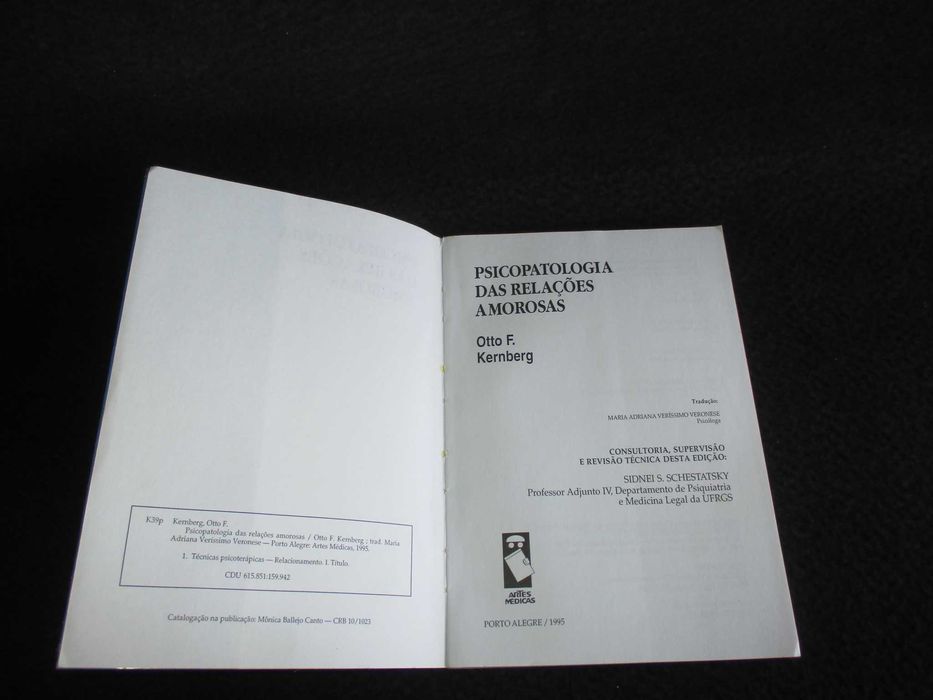 Livro Psicopatologia das Relações Amorosas Otto F. Kernberg
