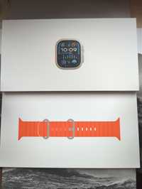 Apple watch Ultra 2 Titanium Orange Ocean Band