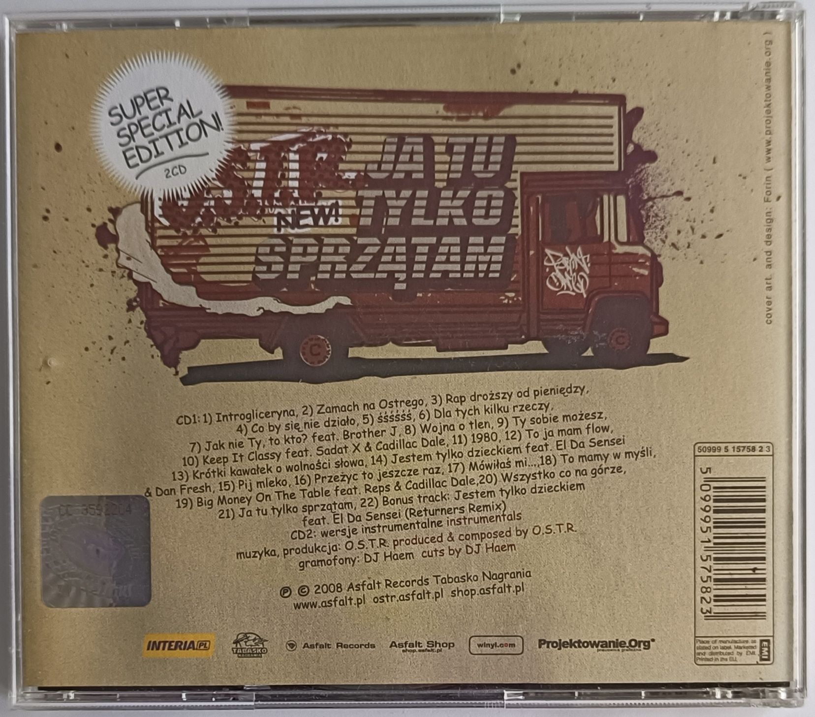 O.S.T.R. Ja Tu Tylko Sprzątam 2CD 2008r I Wydanie