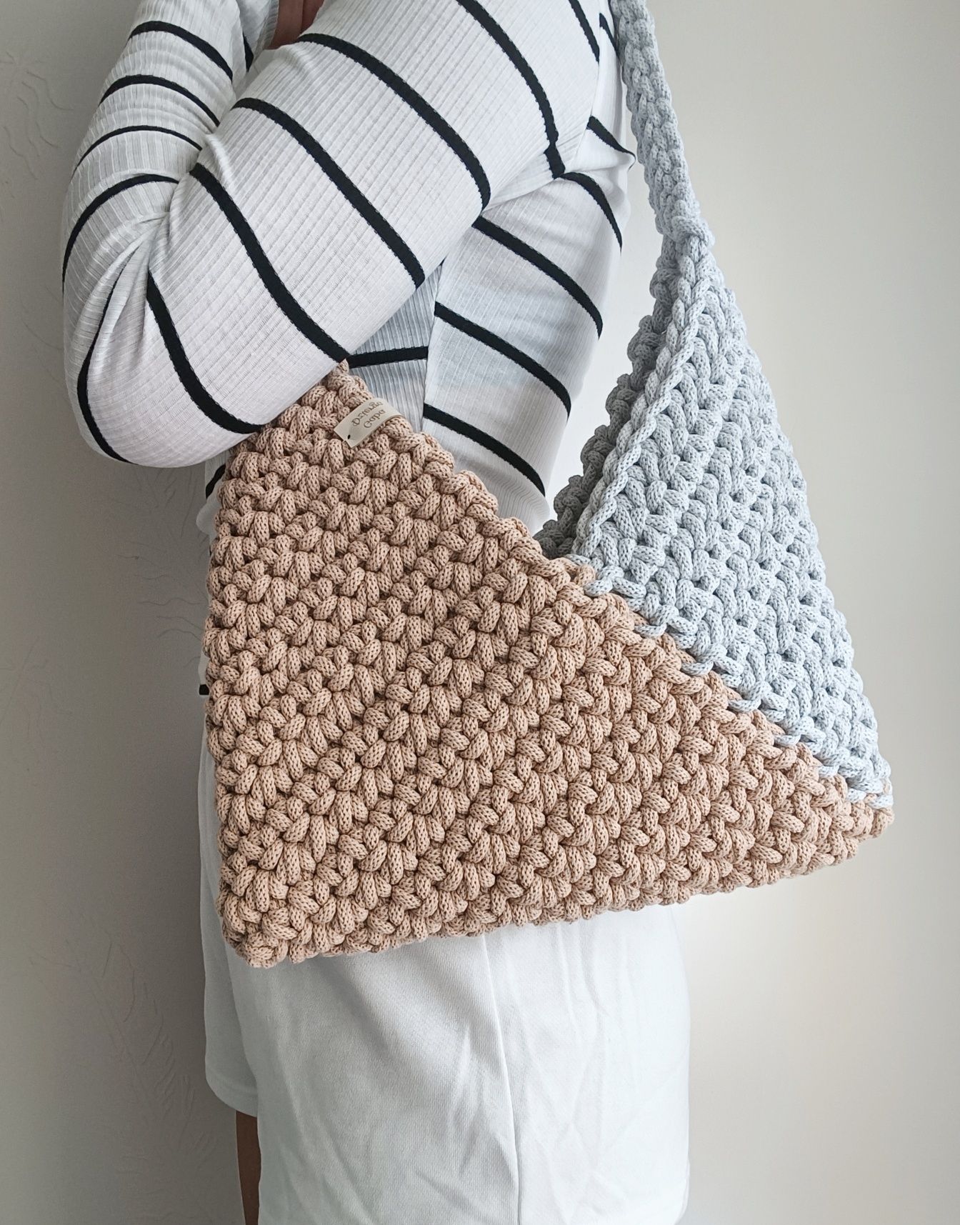 Torebka ze sznurka bawełnianego handmade