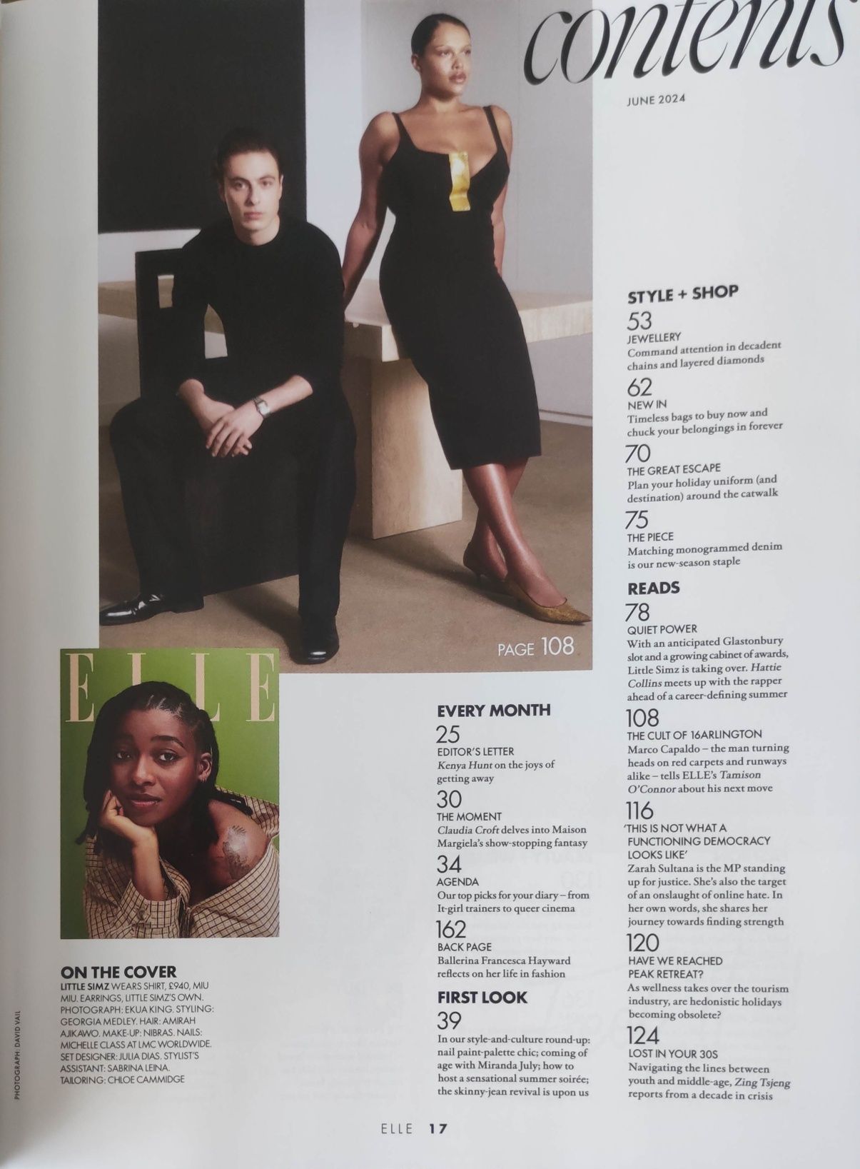 Magazyn ELLE UK 06/24 Little Simz Quiet Power aktywistka Moda styl kob