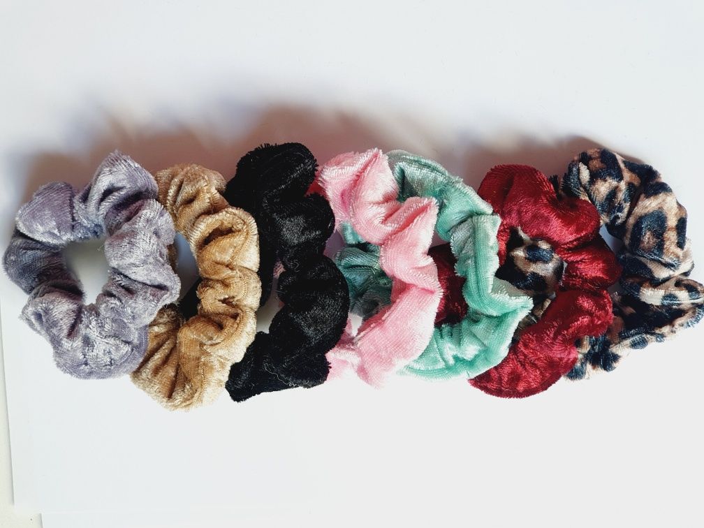 Gumki scrunchie welurowe