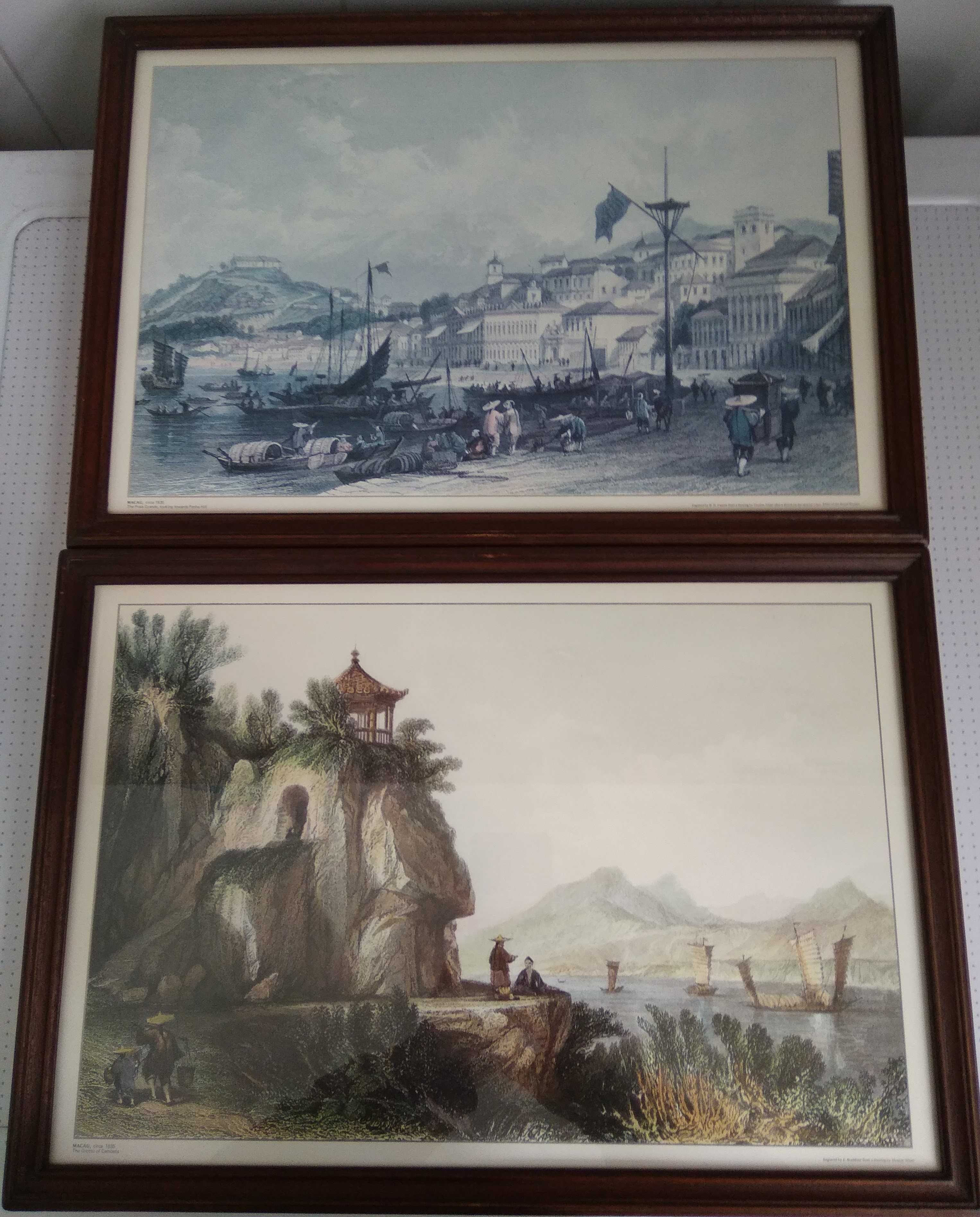 Conjunto de seis estampas antigas de Macau